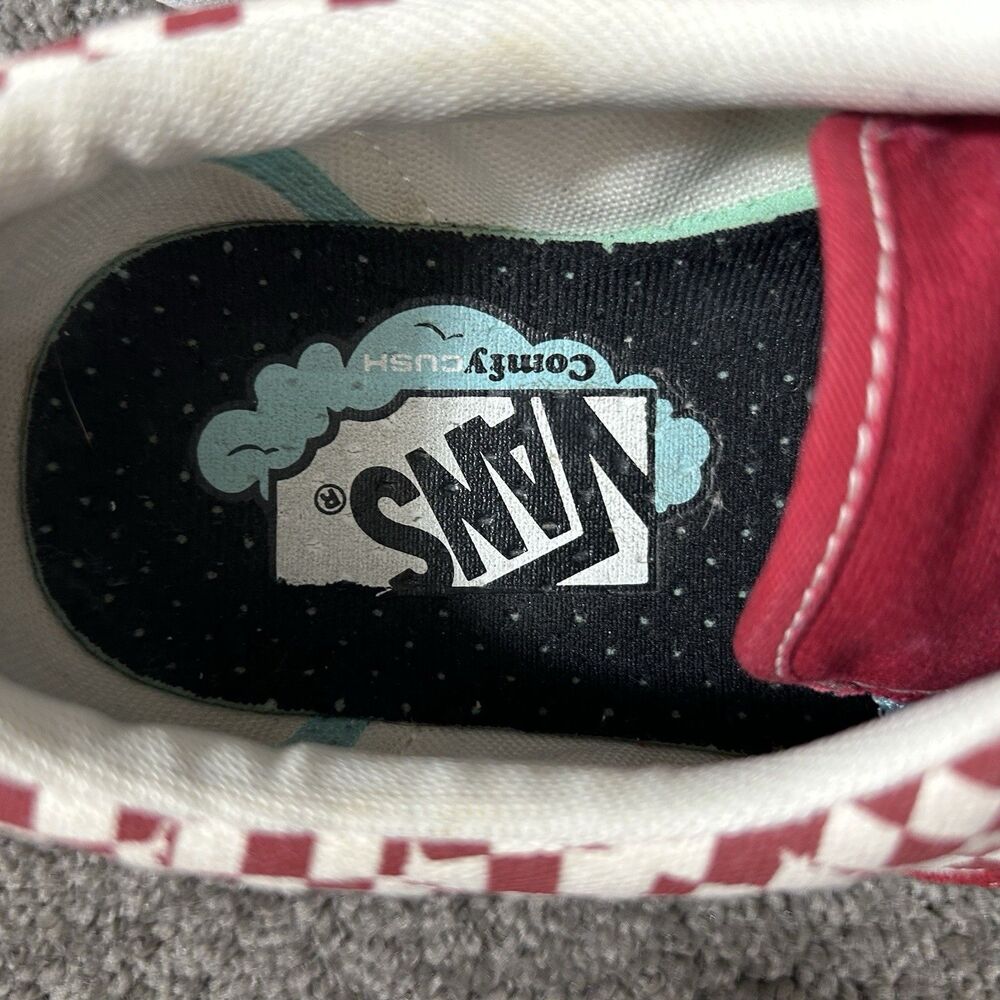Vans ComfyCush Tear Check Women’s Size 8 Red White Athletic Skate Shoes Used - Picture 11 of 12